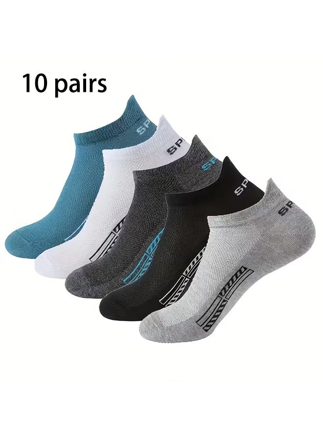 Zeemey Unisex Colorful Invisible Boat Socks 10 Pairs Set, Comfortable and Breathable Short Socks, Versatile for Everyday Wear, Prevents Slip-Off. - Image 2