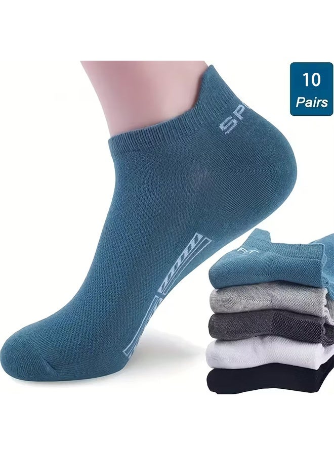 Zeemey Unisex Colorful Invisible Boat Socks 10 Pairs Set, Comfortable and Breathable Short Socks, Versatile for Everyday Wear, Prevents Slip-Off. - Image 4