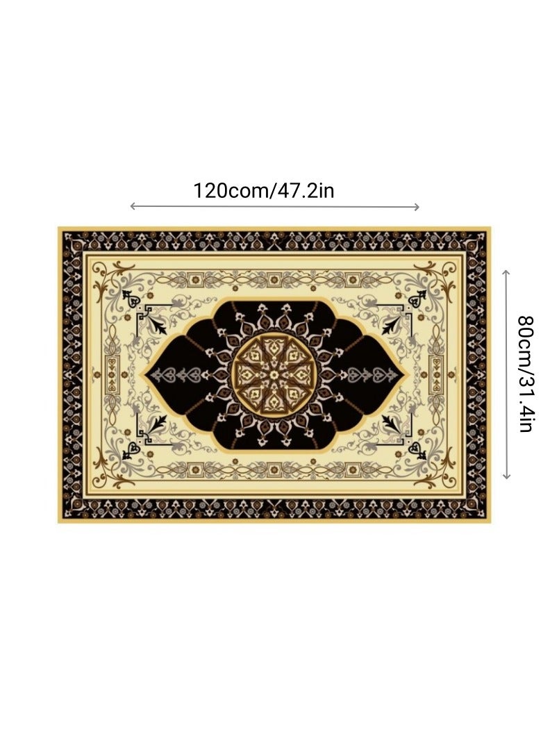 آنا سجادة مخملية كريستالية غير قابلة للانزلاق مقاس 80*120 سم لغرفة المعيشة المنزلية، قوية ومتين. - Image 1