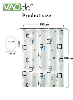 Shower Curtain Liner With Plastic Hanging Ring Colored Triangle PEVA Shower Curtain with Rustproof Metal Grommet and 3 Magnetic Weights Odor Free Shower Liner 180*200 CM - pzsku/Z999484CB74A0EFD37ACFZ/45/_/1726826761/78d1e856-0421-4118-818a-bfbd25372b3d