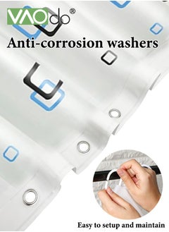 VAOdo Shower Curtain Liner With Plastic Hanging Ring Colored Triangle PEVA Shower Curtain with Rustproof Metal Grommet and 3 Magnetic Weights Odor Free Shower Liner 180*200 CM  - Image 3