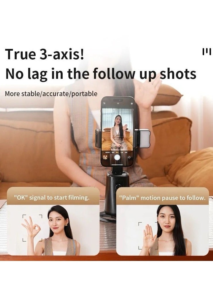 PiBlue - PiBlue 360° Live Broadcast Light Filling Selfie Stick with AI Facial Recognition Tracking Stabilizer Panoramic Live Broadcast Light Filling Self Shot Stabilize - Image 1