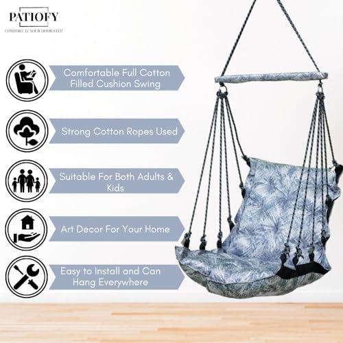 Patiofy Cotton Baby Swing Chair for Kids - Hanging Jhula for Home - Green, 20 Cm - Image 5