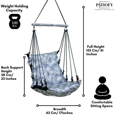 Patiofy Cotton Baby Swing Chair for Kids - Hanging Jhula for Home - Green, 20 Cm - Image 4
