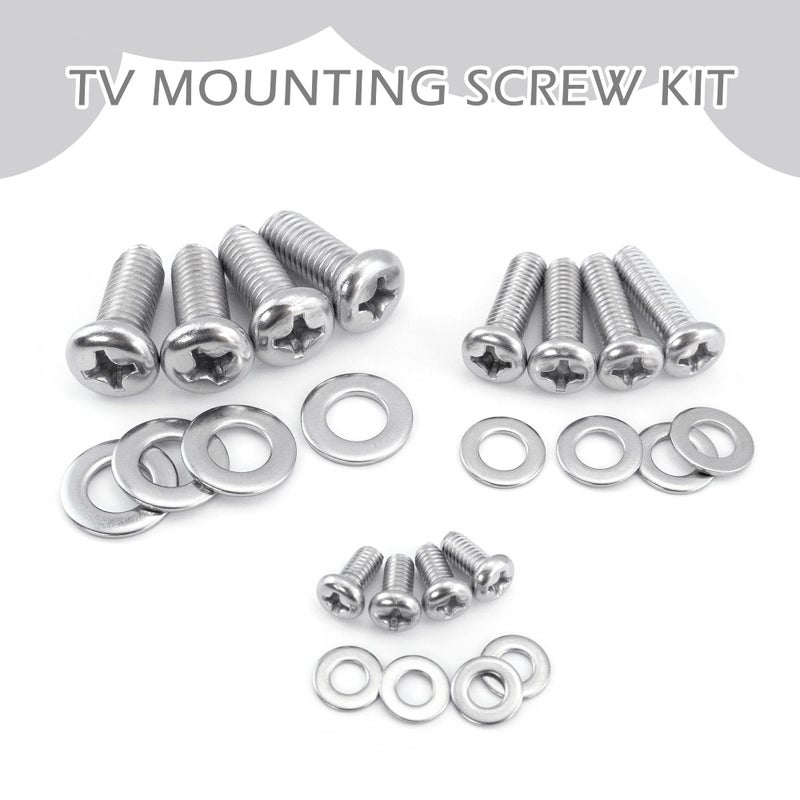 Quacc Universal TV Mounting Hardware Kit 24 PCS M4 M6 M8 Stainless Steel Screws Washers for VESA Wall Mount TV and Monitor Bracket Fixing - Image 3