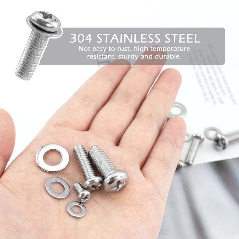 Quacc Universal TV Mounting Hardware Kit 24 PCS M4 M6 M8 Stainless Steel Screws Washers for VESA Wall Mount TV and Monitor Bracket Fixing - Image 5
