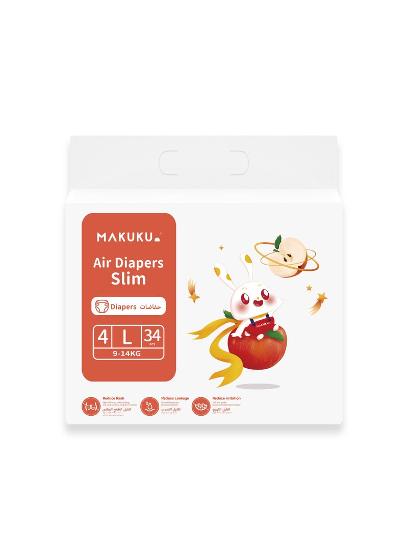Makuku Air Slim Tape Diapers - Size 4 (9-14kg) | 7-11 months | 34 Pieces  - Image 1