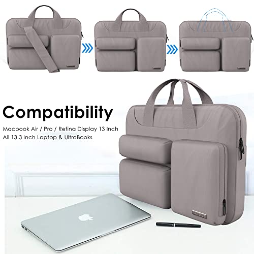 Probus 360 Protective Laptop Shoulder Bag for Laptop ?MacBook ?Chromebook ?Notebook Water Resistant Sleeve Case Cover Office Bag (Gray, 13.3 Inch) - Image 2