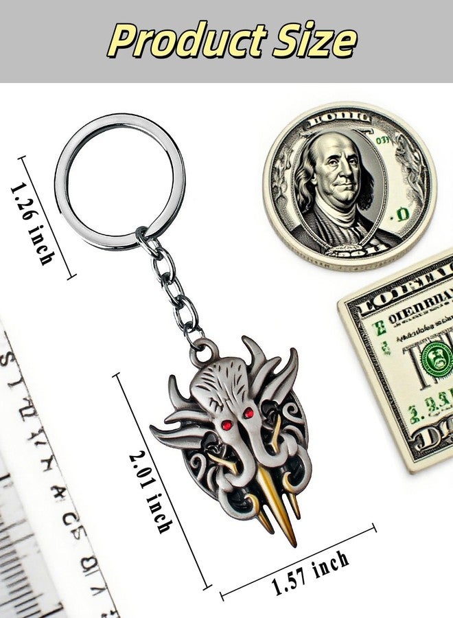 MEETCUTE Ghost Skull Head Keychain, Cool Key Ring from Baldur's Gate for Men and Women Key chain Cosplay Accessories (1) - Image 3
