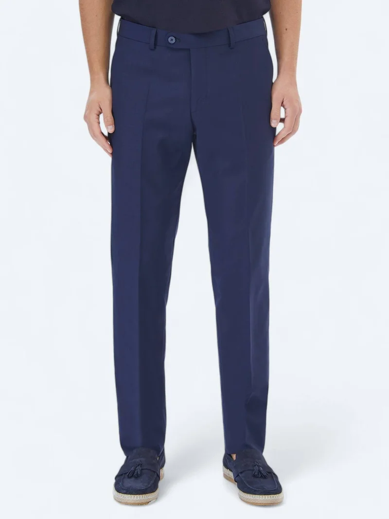 Kip Saks Weaving Fitted Fit Classical Wool Blended Trousers
