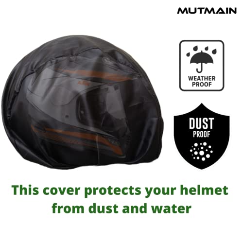 MUTMAIN Helmet Cover/Bag Keeps Your Helmet Safe from Dust, Rain and Scratches (HC-BLK) - Image 4