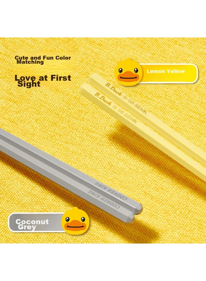 COOKER KING Chuidahuang Chuidahuang [xiao Huang Ya Co-branded] Chopsticks, Heat-resistant Alloy Chopsticks Set, 10 Pairs, Lemon Yellow  - Image 3