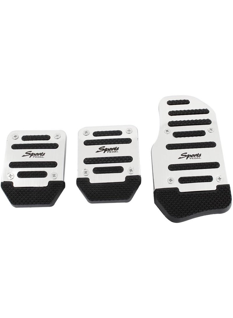 يو إكس سيل غطاء دواسة فرامل معدني للسيارة بلون اسود وفضي من اوكسيل، 3 قطع - Image 1