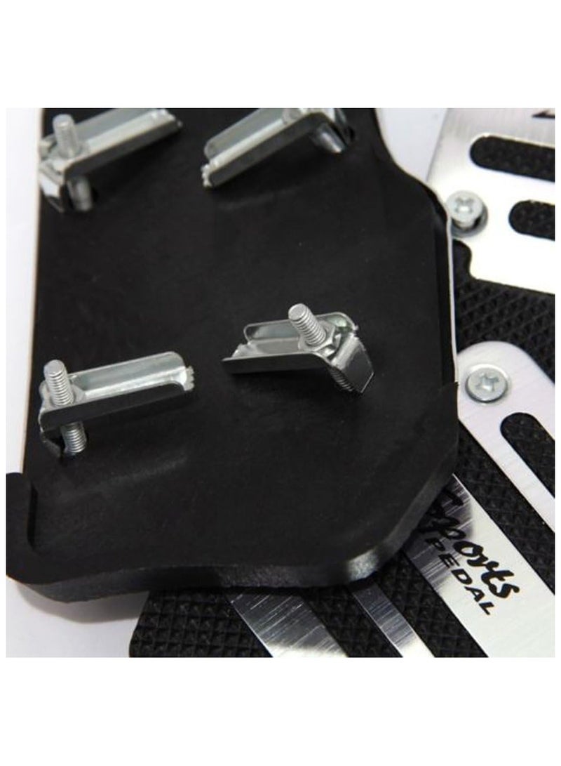 يو إكس سيل غطاء دواسة فرامل معدني للسيارة بلون اسود وفضي من اوكسيل، 3 قطع - Image 4