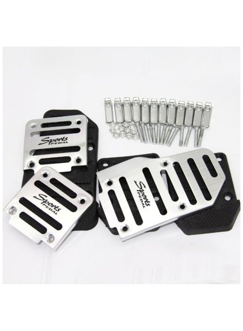 يو إكس سيل غطاء دواسة فرامل معدني للسيارة بلون اسود وفضي من اوكسيل، 3 قطع - Image 5