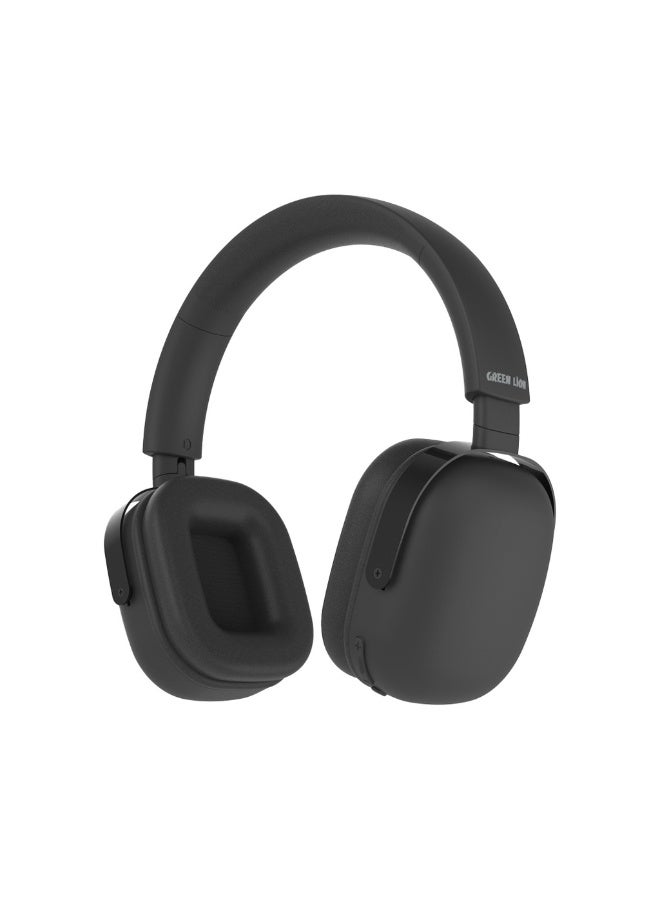 جرين ليون سماعة رأس ECHO ANC / صوت واضح / ضوضاء صفرية / ساعات عمل كبيرة / مسافة نطاق كبيرة / ميكروفون / دعم Aux / مشغل 40 مم / بلوتوث V5.3 / متين - أسود - Image 2