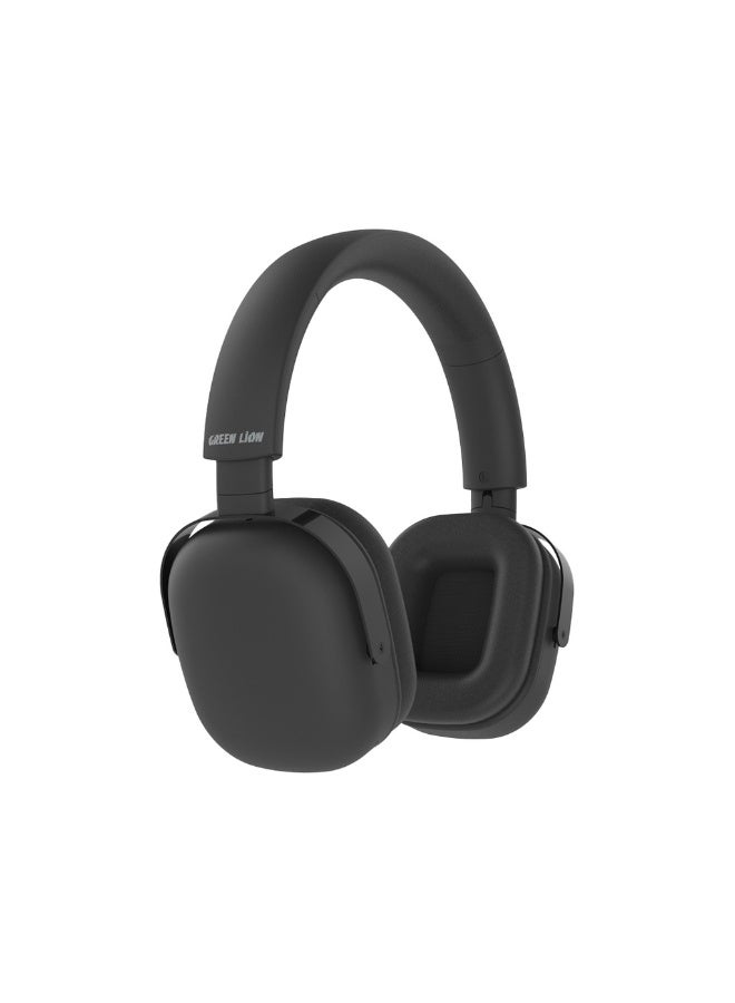 جرين ليون سماعة رأس ECHO ANC / صوت واضح / ضوضاء صفرية / ساعات عمل كبيرة / مسافة نطاق كبيرة / ميكروفون / دعم Aux / مشغل 40 مم / بلوتوث V5.3 / متين - أسود - Image 1