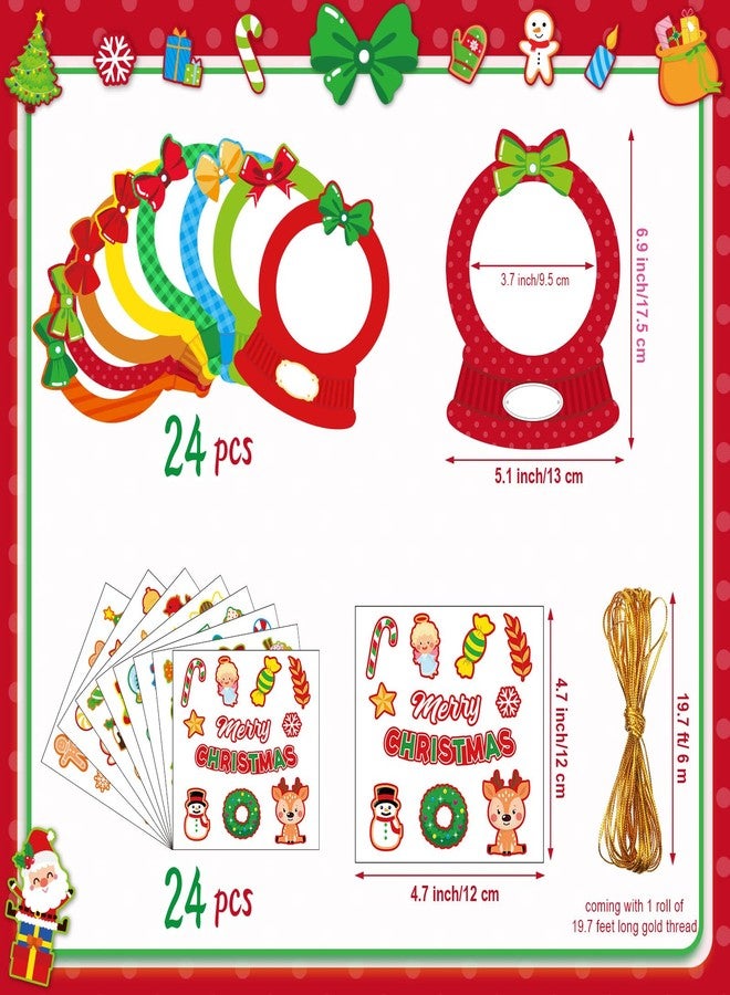 Blosssound 48 Pcs Christmas Picture Frame Craft with Stickers Xmas Snow Globe Photo Frame Craft Xmas Party Art Gifts for Christmas Winter Holiday Decoration Home DIY Activities - Image 2