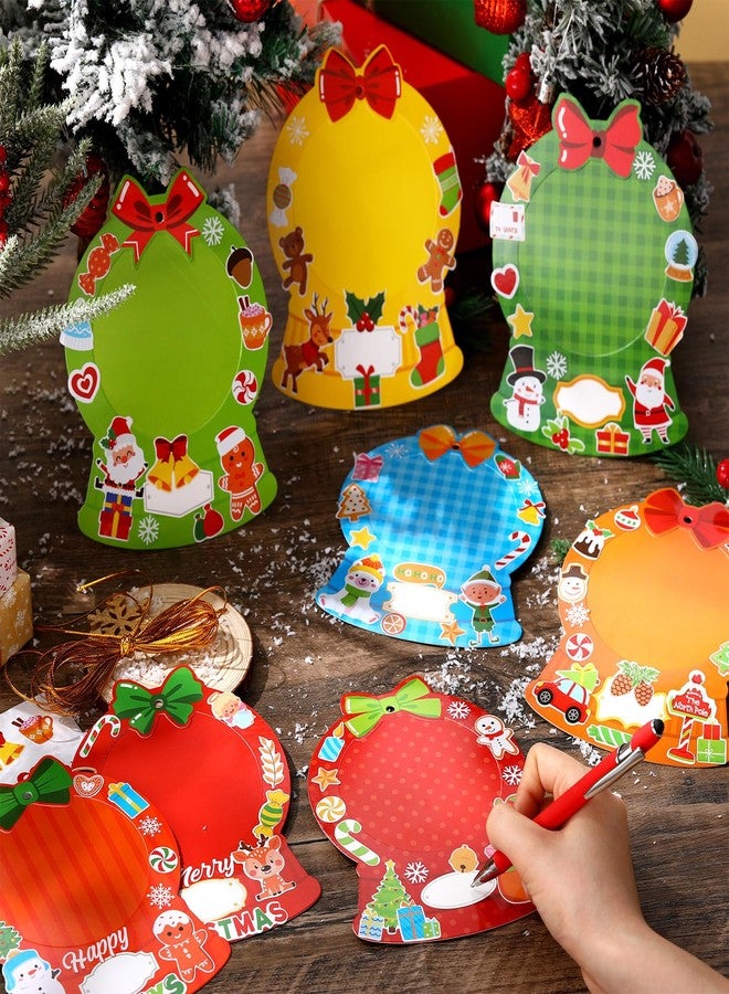 Blosssound 48 Pcs Christmas Picture Frame Craft with Stickers Xmas Snow Globe Photo Frame Craft Xmas Party Art Gifts for Christmas Winter Holiday Decoration Home DIY Activities - Image 4