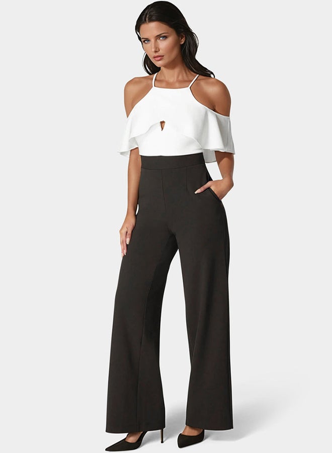 bebe Cold Shoulder Palazzo Leg Jumpsuit  - Image 2