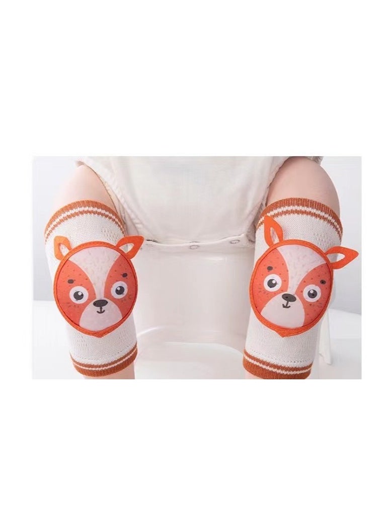  MISUTA - MISUTA Baby Crawling Knee Pads Large Baby Knee Protectors with Spongy Pads Breathable Leg Warmers Anti Slip Leg Protector Accessories for Toddlers Baby Boys Girls 2-4 Years Old (ORANGE FOX)) - Image 1