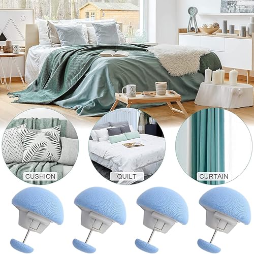 TOMATUS Duvet Pins, Reusable Fixing Buckle Non-Slip Quilt Holder, Quil Cover Clip for Fixing Curtain Socks Mattress, Pack of 12, Blue - Image 4