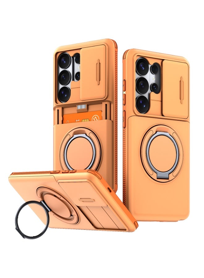 Multifunctional Case for Samsung S23/S24/S25/S26 Ultra with Slide Camera Cover, Magnetic Stand & Card Slot, Shockproof Phone Cover - Image 1