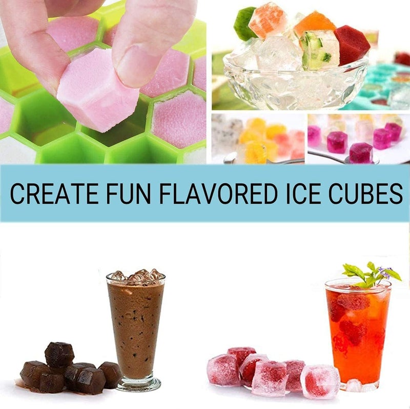 ALKAYAN Flexible Silicone Honeycomb 37 Cavity Ice Cube Tray with Lid Trays for Freeze... - Image 5