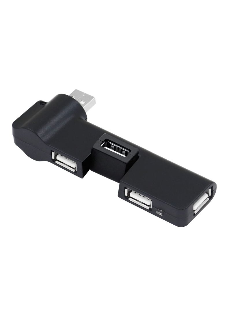Excefore USB Hub, 4-Port Slim USB Splitter Degree rotatable USB Expansion allocator, for PC, Laptop, Keyboard, Mouse, Hard Drives and Other USB 2.0 Adapter - Image 1