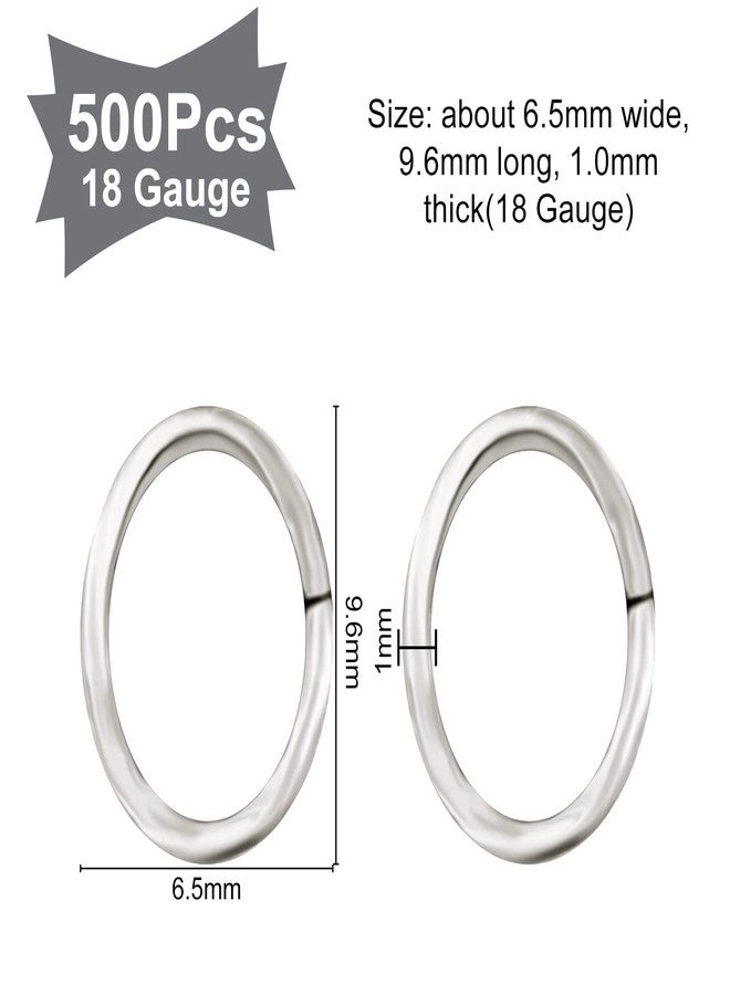CHGCRAFT حلقة قفز من الفولاذ المقاوم للصدأ CHGCRAFT 500 قطعة حلقات قفز بيضاوية حلقات قفز مفتوحة للنساء من الفولاذ المقاوم للصدأ غير سهلة الحساسية حلقات مغلقة ولكن غير ملحومة 18 قياس، 9.6x6.5x1 مم - Image 2
