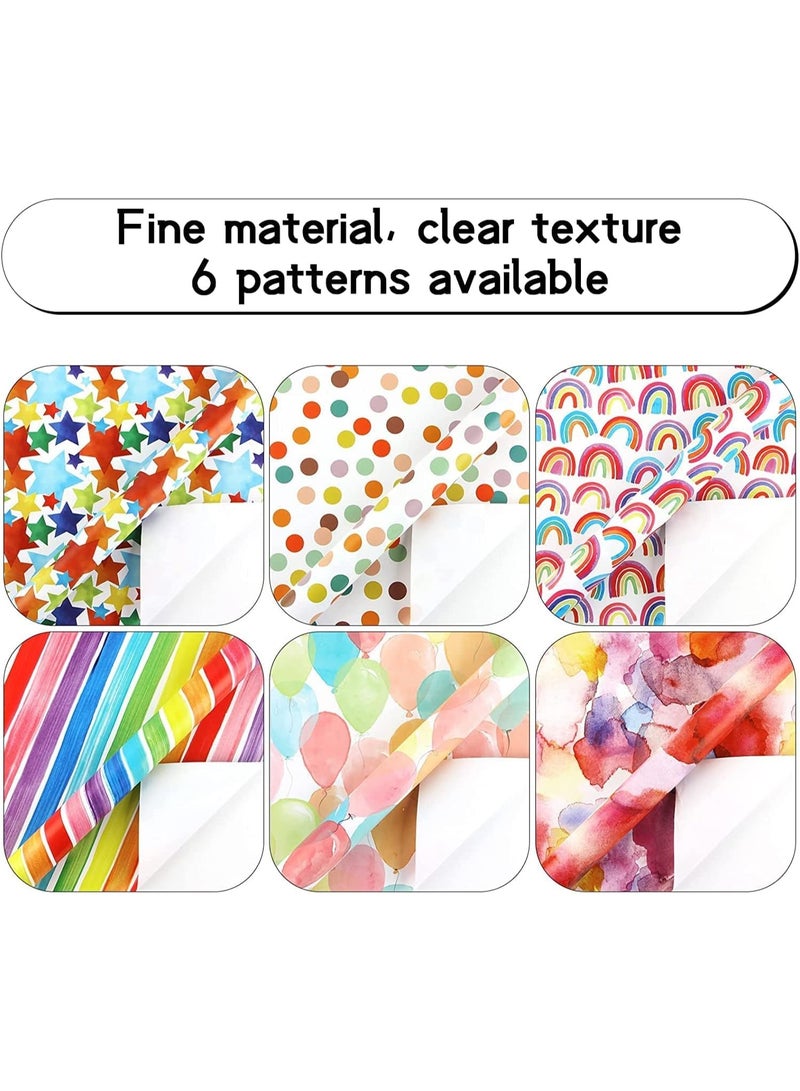 6 قطع من ورق تغليف الهدايا، ورق تغليف أعياد الميلاد مع شريط وملصق وشريط لاصق لأعياد الميلاد وحفلات الزفاف والأولاد والبنات والأطفال والرجال والنساء في جميع المناسبات - Image 5