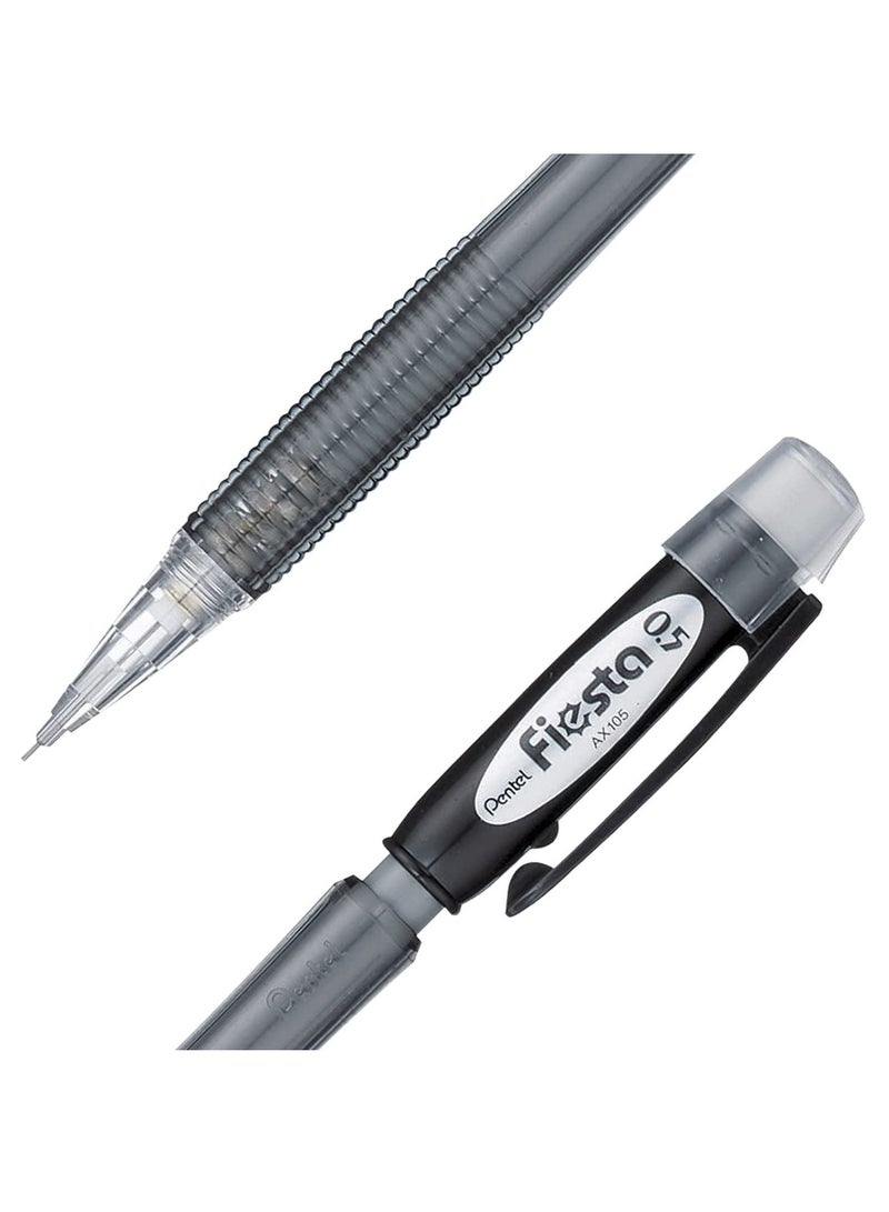Pentel قلم رصاص ميكانيكي فييستا برأس 0.5 مم، 12 قطعة، جسم أسود - Image 3