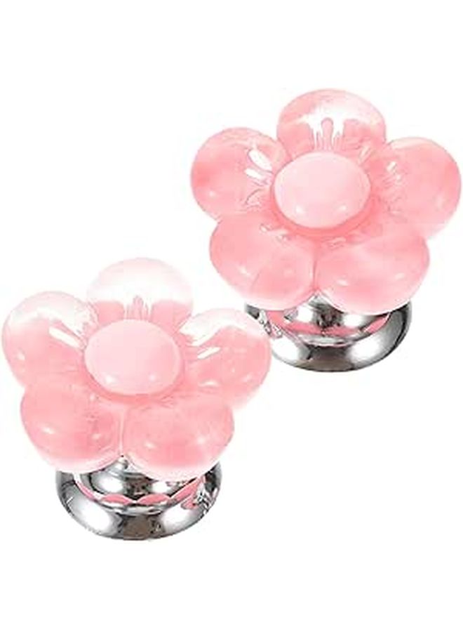 2pcs Flower Shaped Toilet Tank Button Replacement Flush Pusher Helper Bathroom Accessories - Image 1