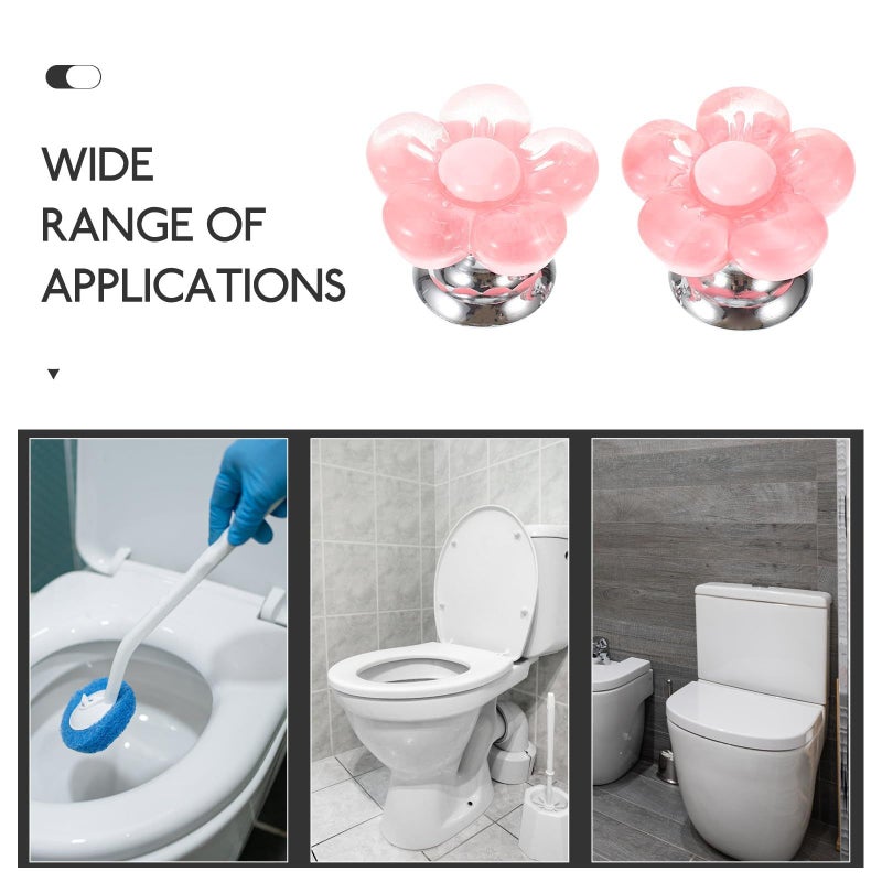 2pcs Flower Shaped Toilet Tank Button Replacement Flush Pusher Helper Bathroom Accessories - Image 4