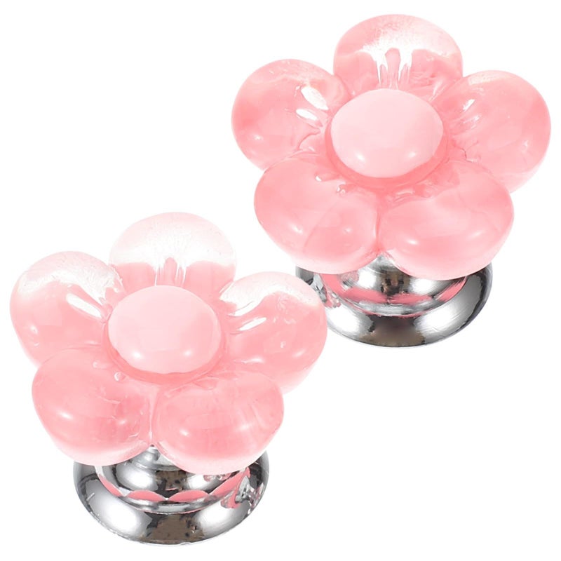 2pcs Flower Shaped Toilet Tank Button Replacement Flush Pusher Helper Bathroom Accessories - Image 2