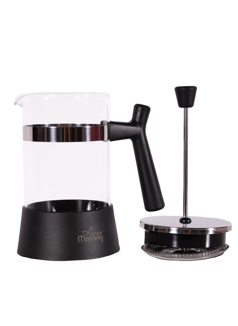 Any Morning French Press Coffee and Tea Maker, 600ml / 20oz / 3 Cups, Fine Mesh Stainless Steel Filters, Borosilicate Glass Tea Press, Portable, Easy to Clean - FF084  - Image 2