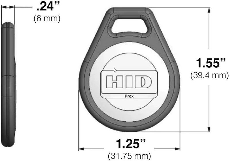 HID Corporation 1346 ProxKey III Key Fob Proximity Access Card Keyfob, 1-1/4" Length x 1-1/2" Height x 15/64" Thick (10) - Image 2
