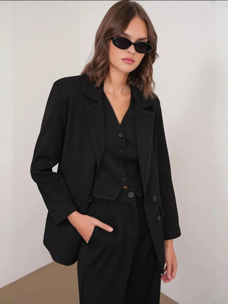 ميكسراي بليزر ميكسراي بأكمام طويلة وجيوب