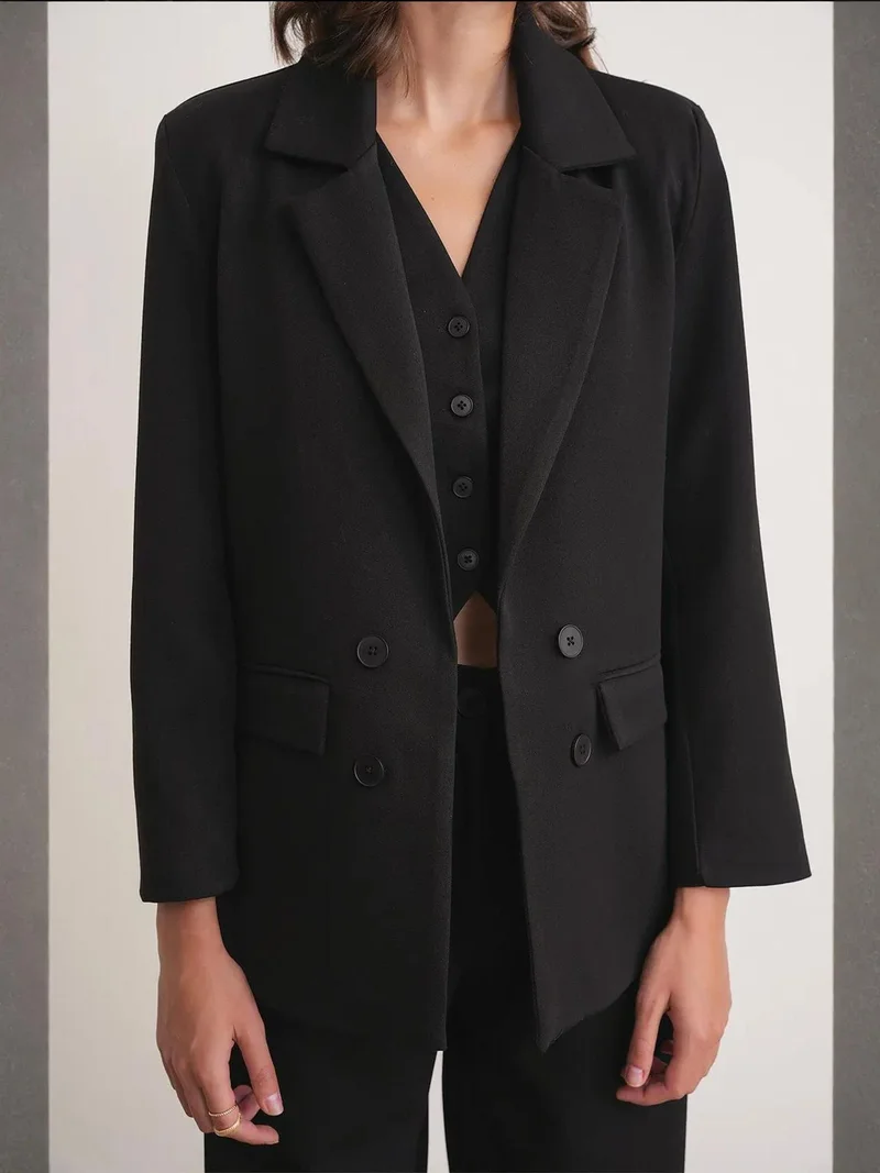 ميكسراي بليزر ميكسراي بأكمام طويلة وجيوب