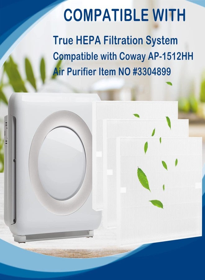 Fizerneer AP-1512HH True HEPA Filter Replacement Compatible with Coway Airmega AP-1512HH Mighty and Airmega 200M Air Cleaner Purifier, AP-1518R, AP-1519P, Item NO #3304899, 3 Pack HEPA Filter Only - Image 4