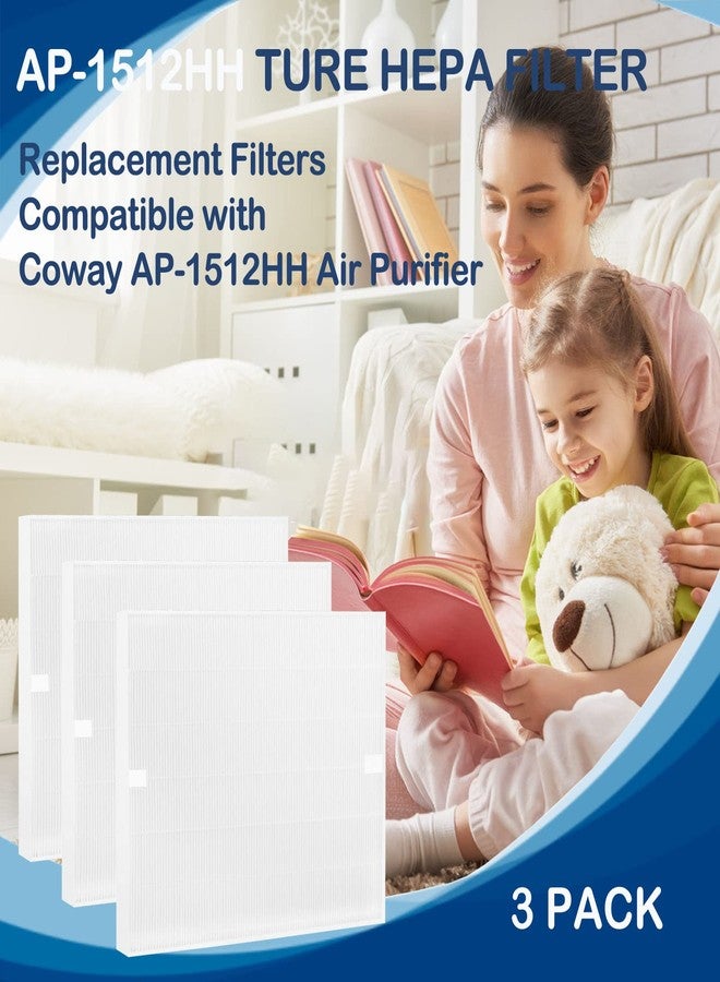 Fizerneer AP-1512HH True HEPA Filter Replacement Compatible with Coway Airmega AP-1512HH Mighty and Airmega 200M Air Cleaner Purifier, AP-1518R, AP-1519P, Item NO #3304899, 3 Pack HEPA Filter Only - Image 5