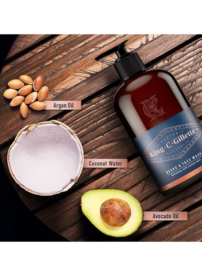 Gillette Beard and Face Wash with Coconut Water Argan Oil and Avocado Oil 350ml - Image 2