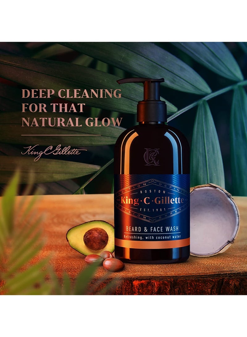 Gillette Beard and Face Wash with Coconut Water Argan Oil and Avocado Oil 350ml - Image 4