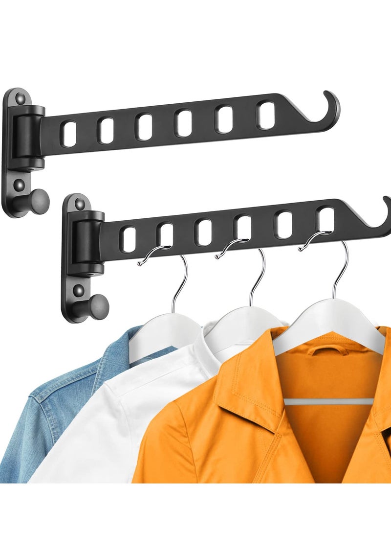 SOLARAE Wall Mounted Clothes Hanger with Swing Arm, Laundry Room Dryer Rack, Folding Valet Hook, Sturdy Hanging, Foldable 180°Rotation - Image 1