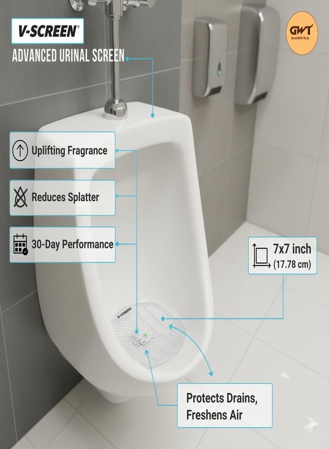 Goodwill Tech Urinal Screen Fresh Scented Anti-Splash Toilet Mat - Bathroom Deodorizer with Air Freshener for Men’s Restrooms (2 Psc, Apple) - Image 5