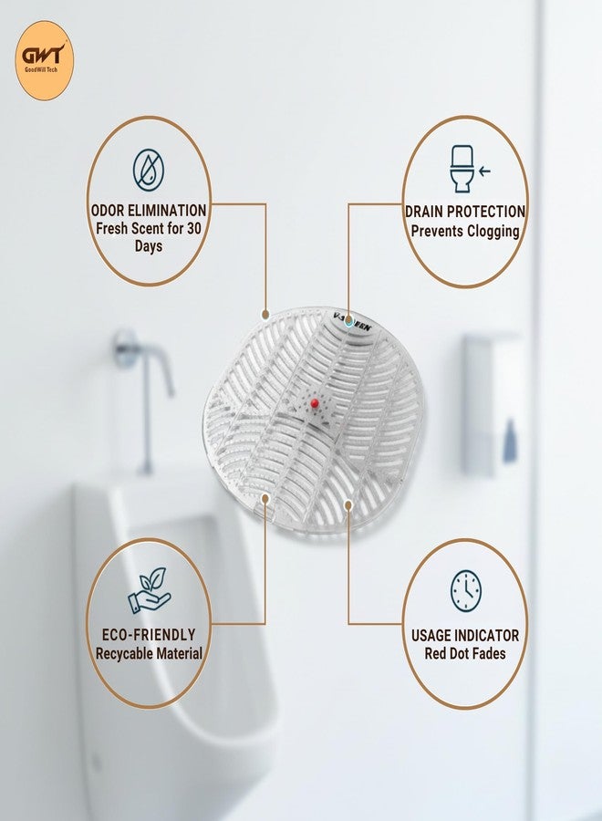 Goodwill Tech Urinal Screen Fresh Scented Anti-Splash Toilet Mat - Bathroom Deodorizer with Air Freshener for Men’s Restrooms (2 Psc, Apple) - Image 4
