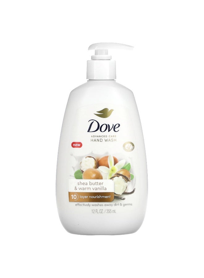 Dove دوف، غسول يدين متقدم، زبدة الشيا والفانيليا الدافئة، 12 أونصة سائلة (355 مل) - Image 1