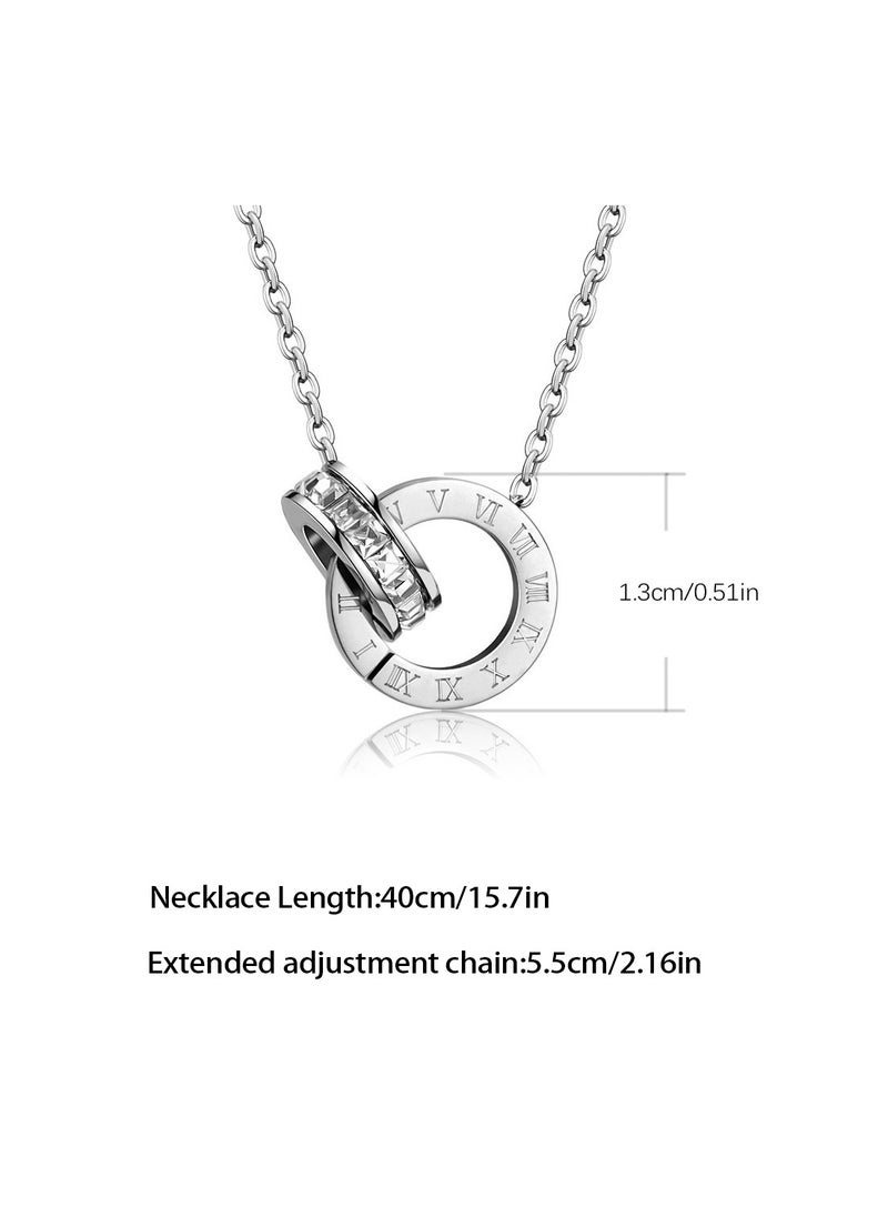 KevKev Elegant Titanium Steel Necklace with Roman Numeral Pendant - Hypoallergenic and Durable Jewelry for His Hers  - Image 5