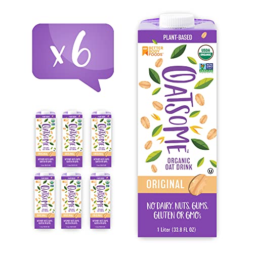 Oatsome Organic Oat Milk 1Liter Cartons 6 Count Regular 20286 Fl Oz - Image 1