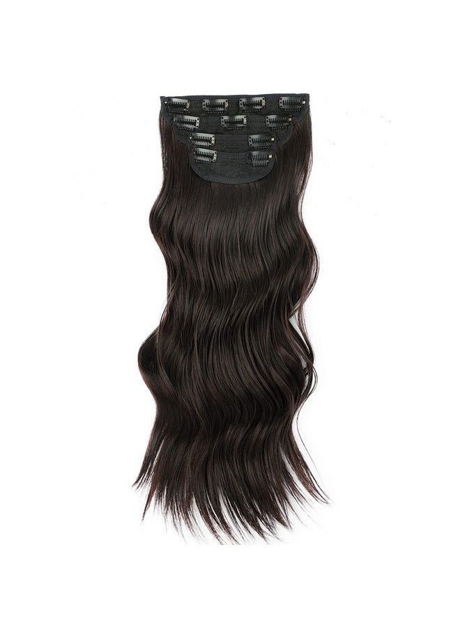 Vigorous - Dark Brown Hair Extension Thick Wavy Clip In Hair Extensions 20 Inch For Full Head - Image 1
